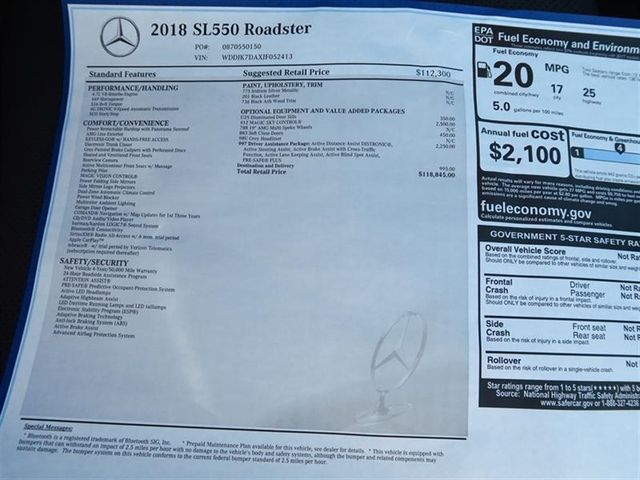 2018 Mercedes-Benz SL SL 550 Roadster - 17037468 - 9