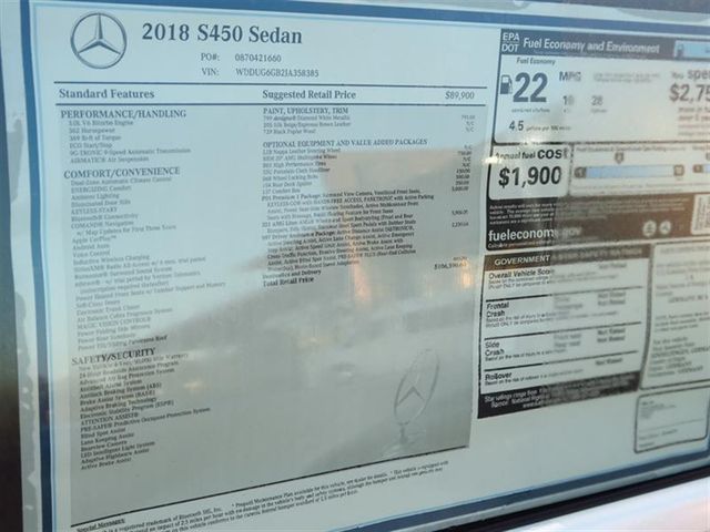 2018 Mercedes-Benz S-Class S 450 Sedan - 16899726 - 9