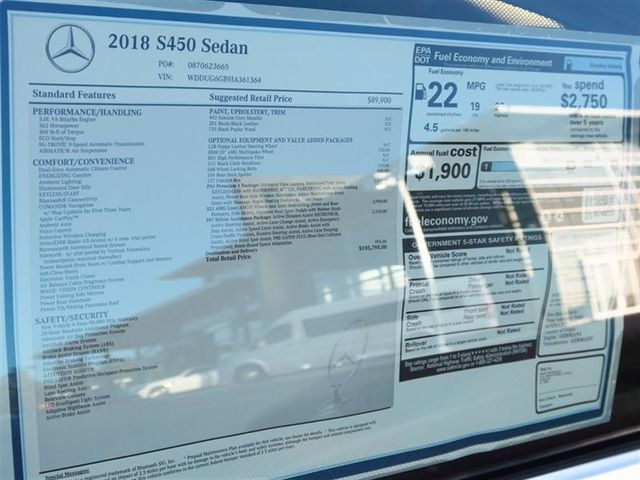 2018 Mercedes-Benz S-Class S 450 Sedan - 16903752 - 9