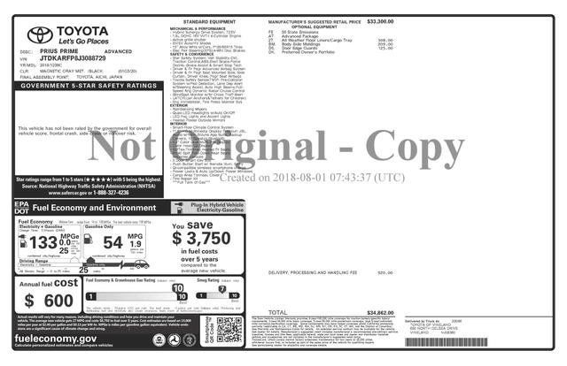 2018 Toyota Prius Prime Advanced Hatchback 4D - 21653409 - 35