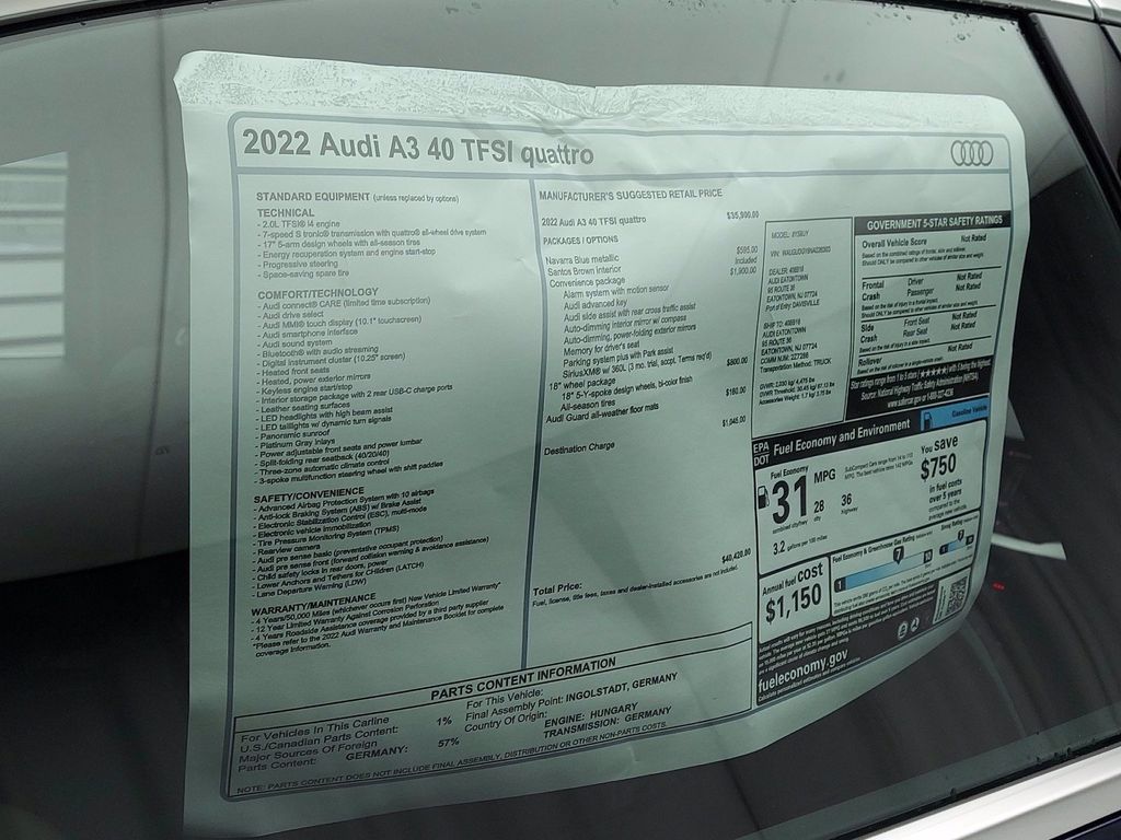 2022 Audi A3 Sedan Premium 40 TFSI quattro - 21173742 - 16