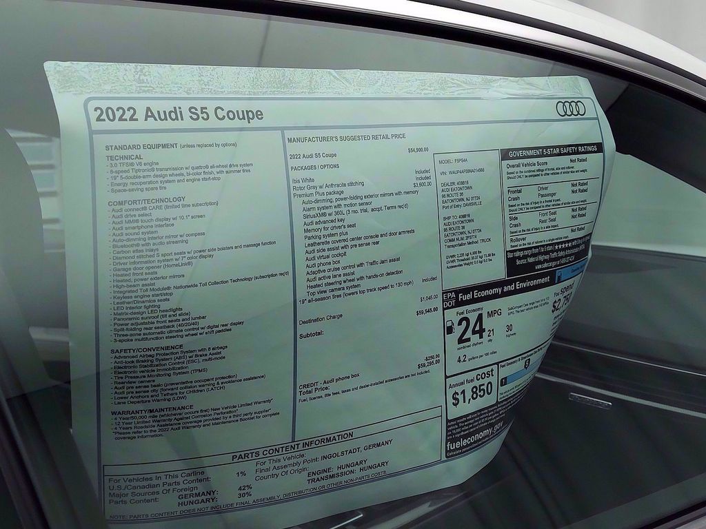 2022 Audi S5 Coupe Premium Plus 3.0 TFSI quattro - 21173746 - 15