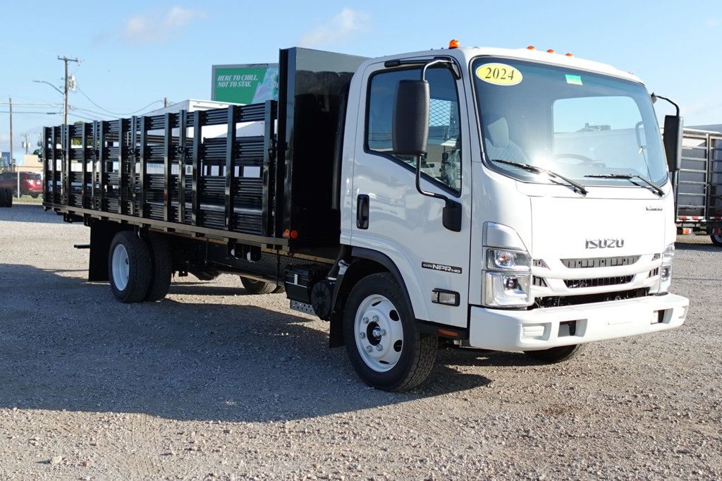 2024 Isuzu NPR HD (21ft Stake Bed w/ ICC Bumper) - 22114904 - 0