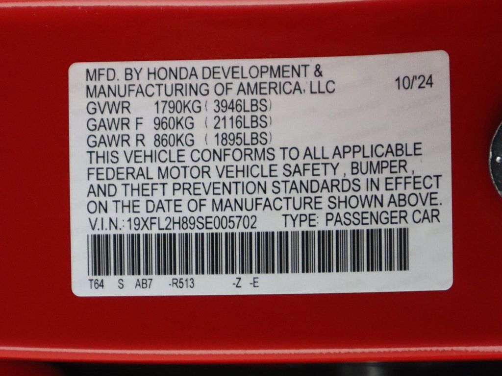 2025 Honda Civic Hatchback Sport CVT Hatchback - 22638746 - 44