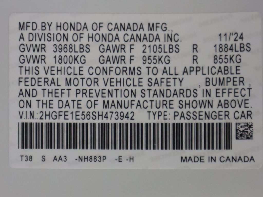 2025 Honda Civic Si Manual - 22695929 - 52