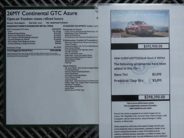 2026 Bentley Continental GTC Azure - 22946843 - 16