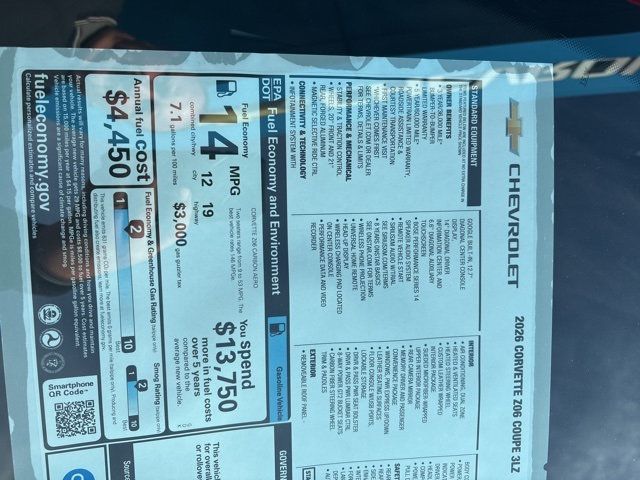 2026 Chevrolet Corvette 2dr Z06 Coupe w/3LZ - 22938939 - 19