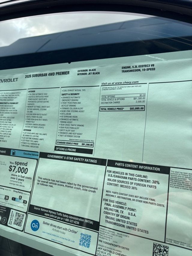 2026 Chevrolet Suburban 4WD 4dr Premier - 22920947 - 26