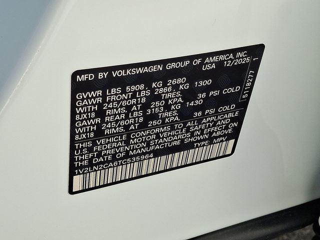 2026 Volkswagen Atlas 2.0T SE 4MOTION - 22977075 - 17