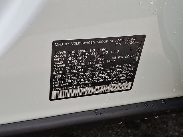 2026 Volkswagen Atlas 2.0T SEL 4MOTION - 22962593 - 20