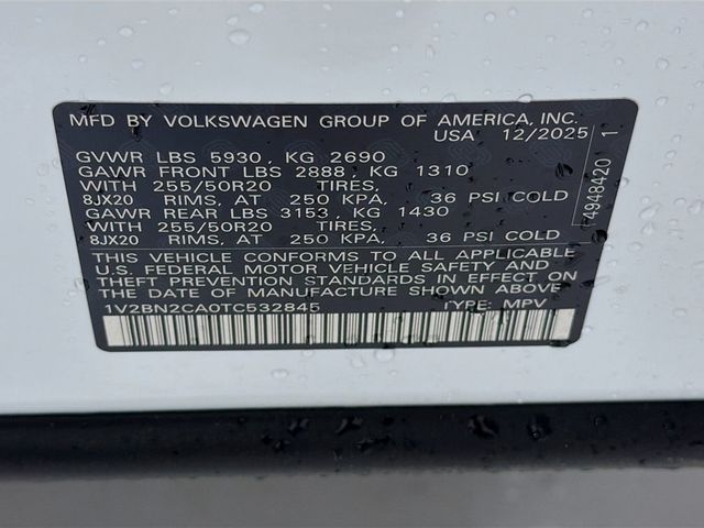 2026 Volkswagen Atlas 2.0T SEL 4MOTION - 22962593 - 33