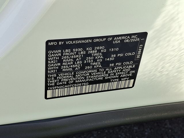 2026 Volkswagen Atlas 2.0T SEL Premium R-Line 4MOTION - 22917256 - 19