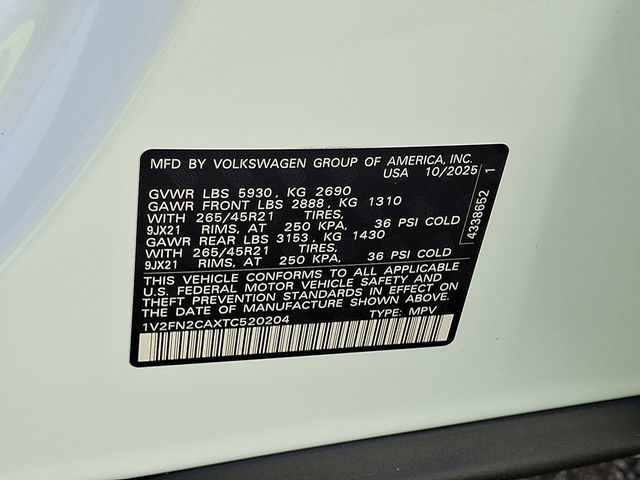 2026 Volkswagen Atlas 2.0T SEL Premium R-Line 4MOTION - 22943251 - 20