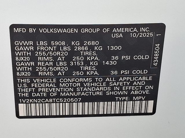 2026 Volkswagen Atlas 2.0T SE w/Technology 4MOTION - 22982366 - 21