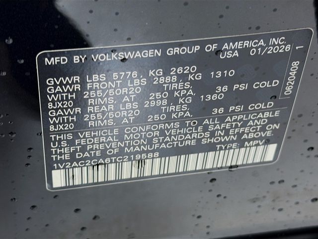 2026 Volkswagen Atlas Cross Sport 2.0T SEL R-Line Black 4MOTION - 22988177 - 33