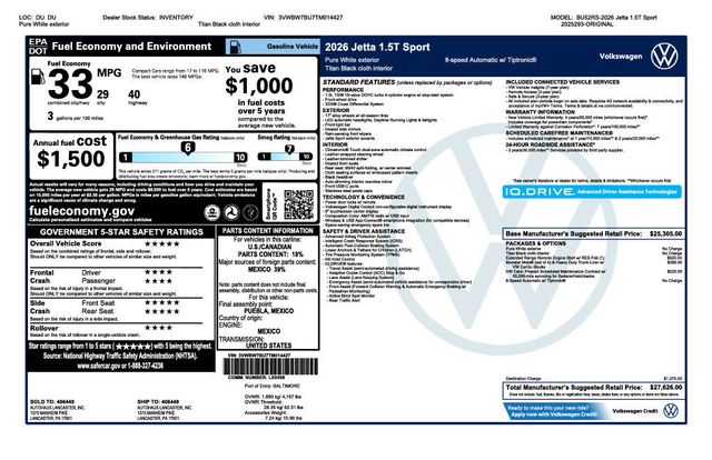 2026 Volkswagen Jetta Sport Automatic - 22935906 - 31