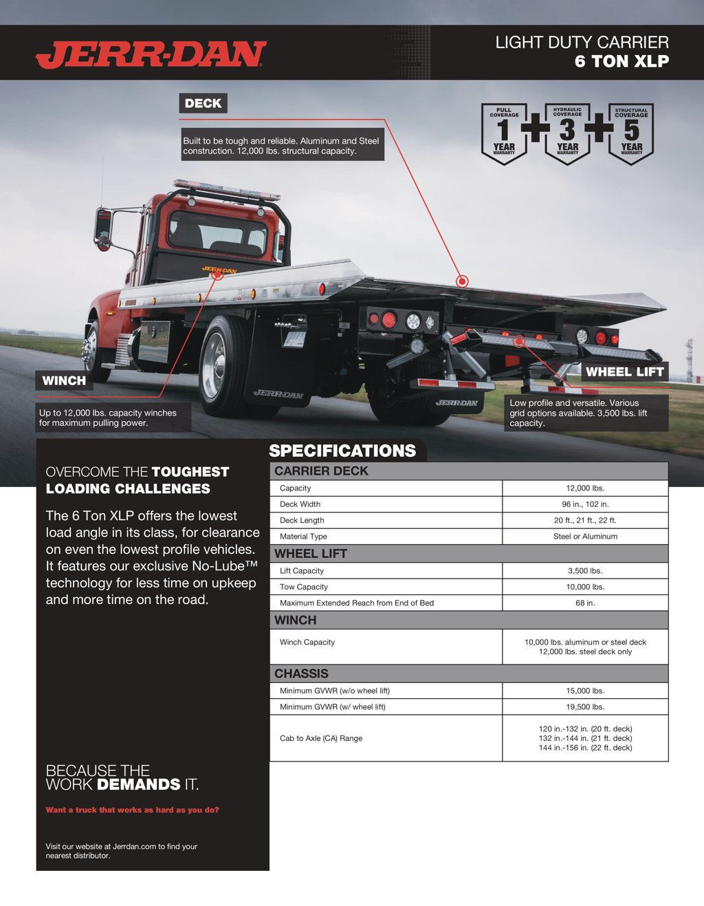 2027 Jerr-Dan 22SRR6T-LPW 22ft Car Carrier 6 Ton Wide Low Pro Steel Bed Rollback - 14152032 - 5