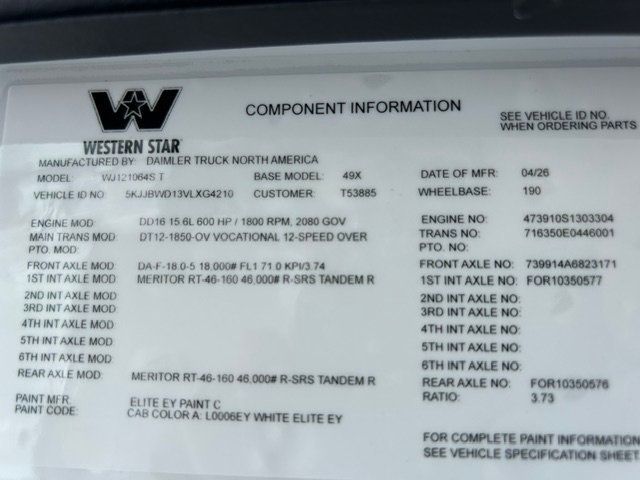 2027 Western Star 49X 2027 WESTERN STAR 49X MICHIGAN SPECIAL - 23038224 - 15