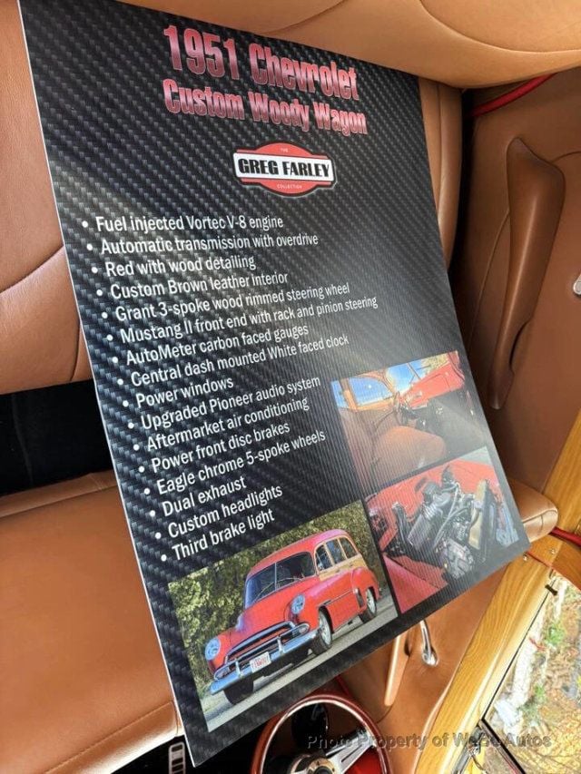1951 Chevrolet Custom Woody Wagon Tin Woody Fuel injected Vortec V-8 engine, A/C - 22788633 - 12