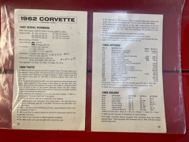1962 Chevrolet Corvette 327 300 4 Speed - 21503422 - 45