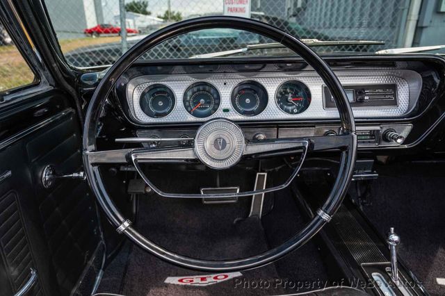 1964 Pontiac GTO Lemans PHS Docs, Triple Black, GTO Badged, Power Top, Classic Pontiac Style - 22836915 - 75