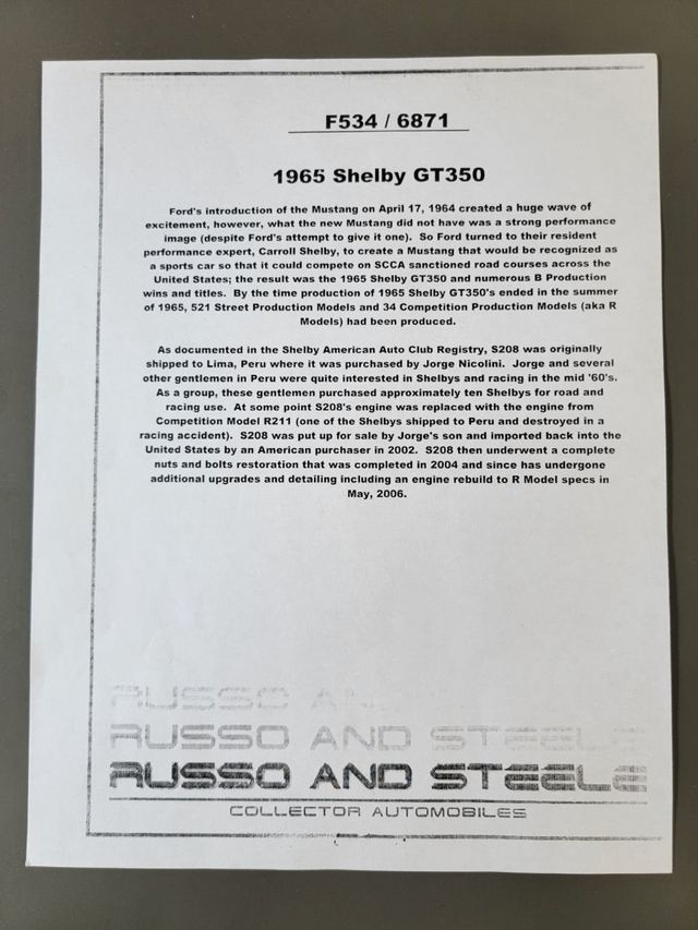 1965 Ford GT350 1965 SHELBY GT350, FULLY RESTORED! Price Reduced to sell! - 22039276 - 91