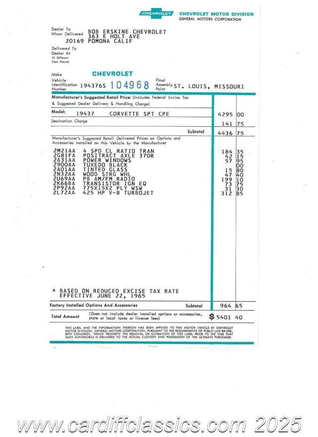 1966 Chevrolet Corvette  - 22943434 - 92