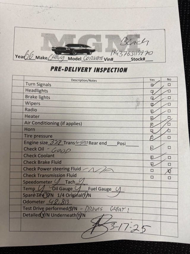 1966 Chevrolet Corvette NUMBERS 327cid 300hp BLOOMINGTON GOLD - 22799934 - 70