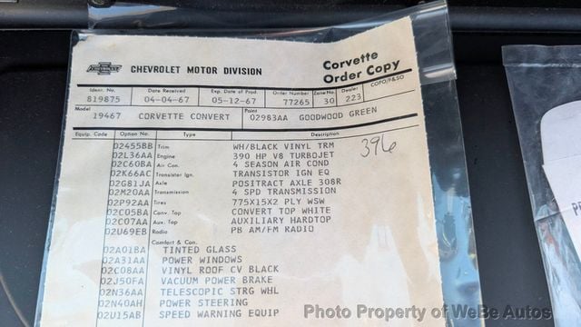 1967 Chevrolet Corvette 427/390 Air Conditioning For Sale - 22865435 - 96