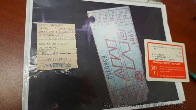 1969 Pontiac Firebird Factory WQ Code For Sale - 23049764 - 56