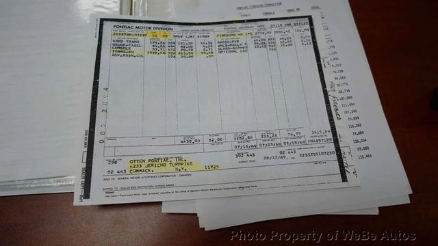 1969 Pontiac Firebird Factory WQ Code For Sale - 23049764 - 58