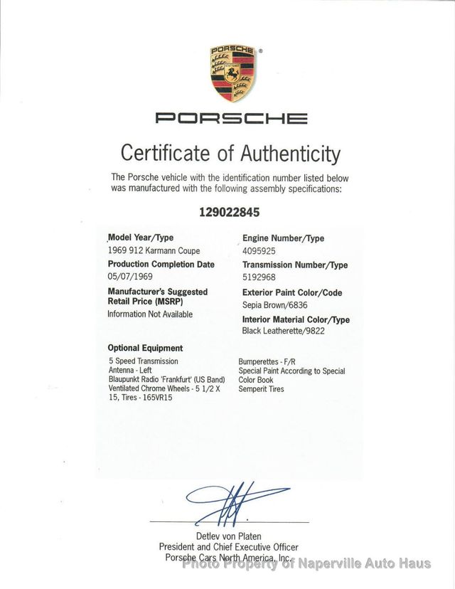 1969 PORSCHE 912 Karmann Coupe - 22902418 - 25