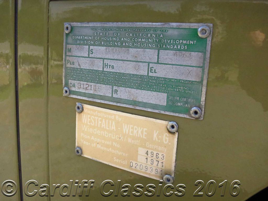 1971 Volkswagen Westfalia Bus 1600cc Campmobile T2 - 15310142 - 31