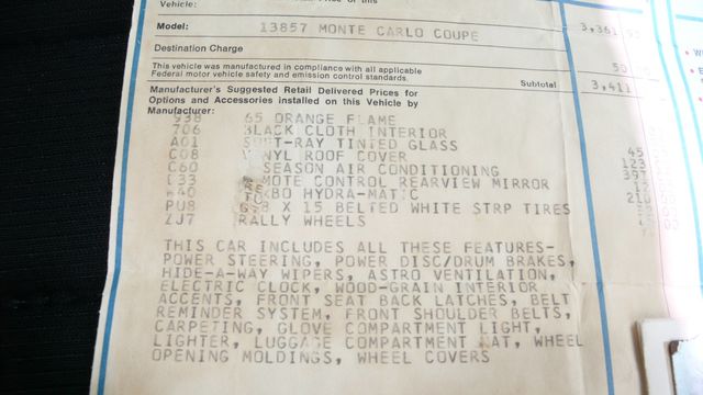 1972 Chevrolet MONTE CARLO  - 16493085 - 77