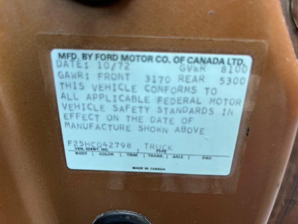 1973 Ford F250 Regular Cab Long Bed Ranger Camper Special - 23066489 - 20