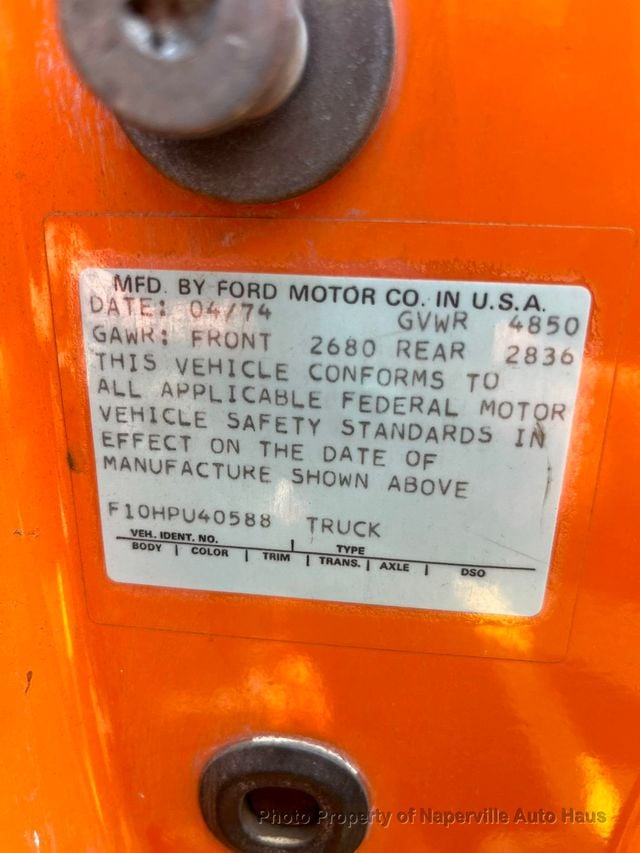 1974 FORD F-100 Regular Cab Styleside RWD - 22984090 - 31