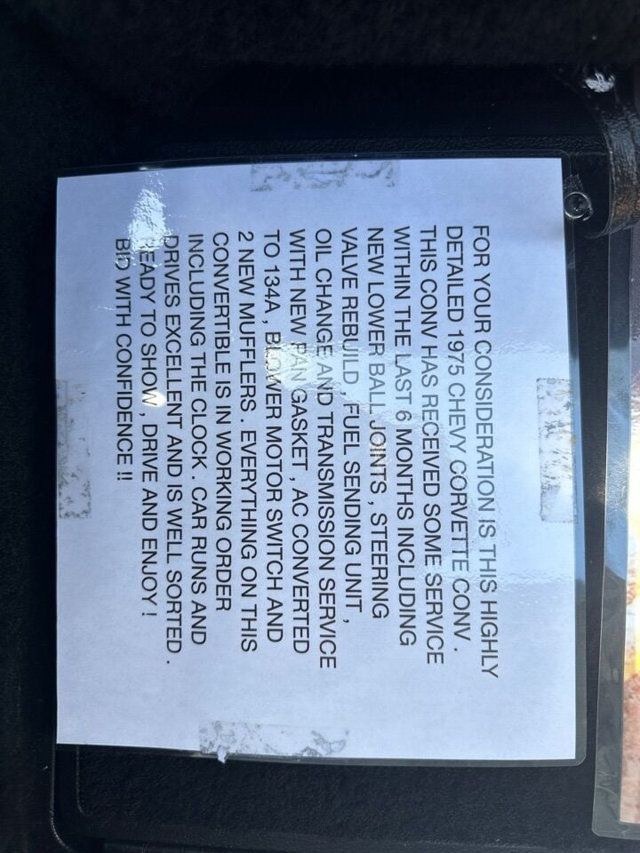 1975 Chevrolet Corvette 350 CI V-8, Automatic, Air Conditioning - 22439617 - 29