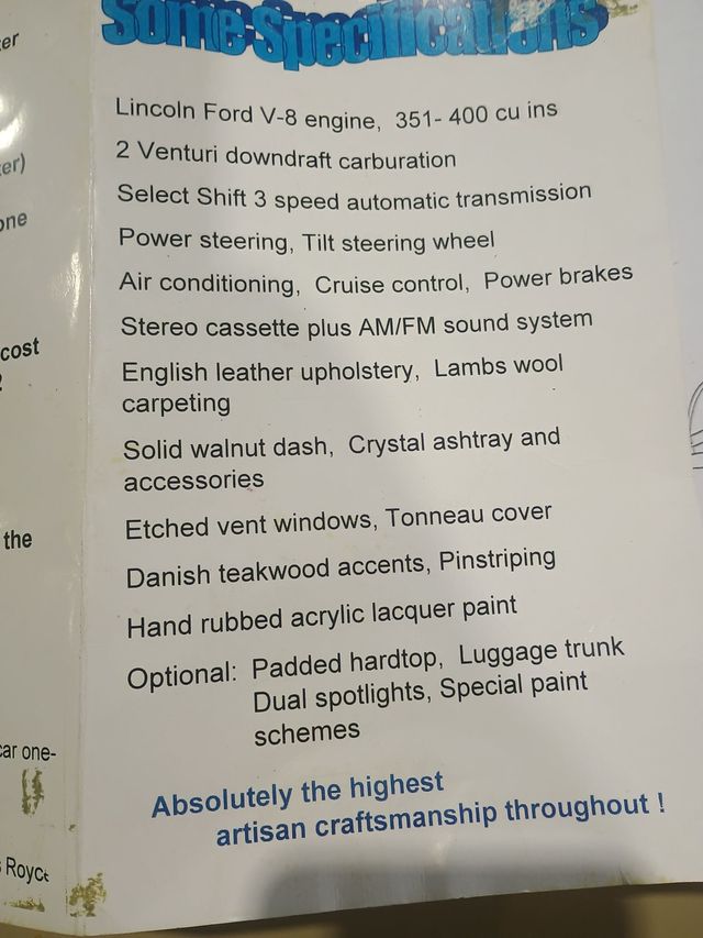 1977 Clenet Convertible CLENET COACHWORKS SERIES 1 NO. 13/250 - 22866940 - 73