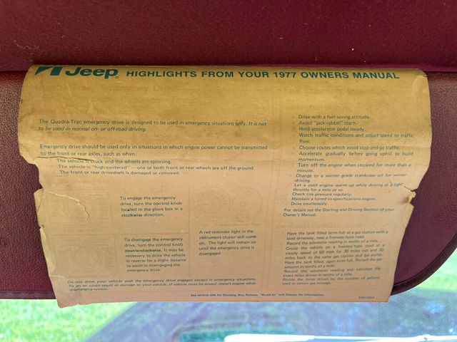 1977 Jeep Wagoneer Rare 1-Owner 401 with Great Factory Options 4x4 Waggy - 22963970 - 82