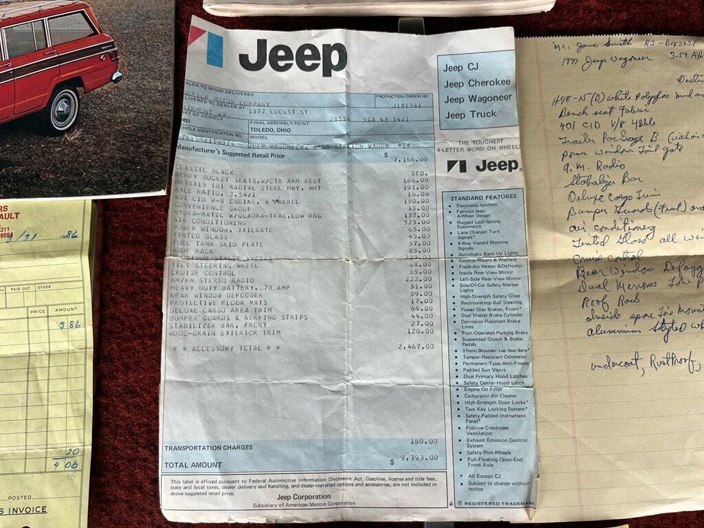 1977 Jeep Wagoneer Rare 1-Owner 401 with Great Factory Options 4x4 Waggy - 22963970 - 89