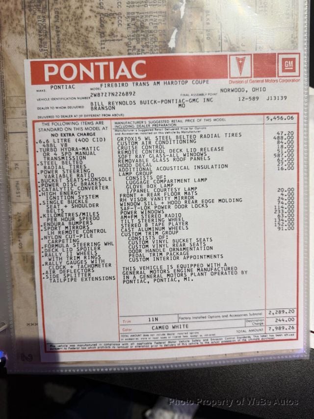 1977 Pontiac Firebird  - 22968943 - 38