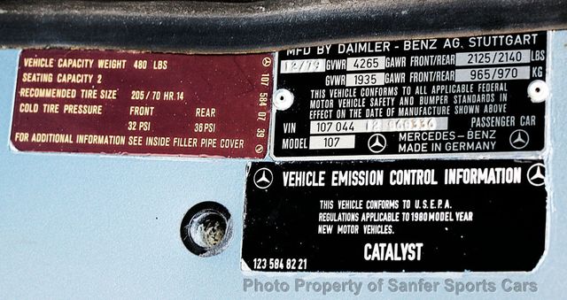 1980 Mercedes-Benz 450SL Convertible - 23005285 - 37