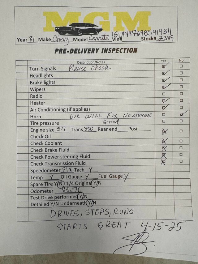 1981 Chevrolet Corvette Base 2dr Coupe - 22825323 - 74