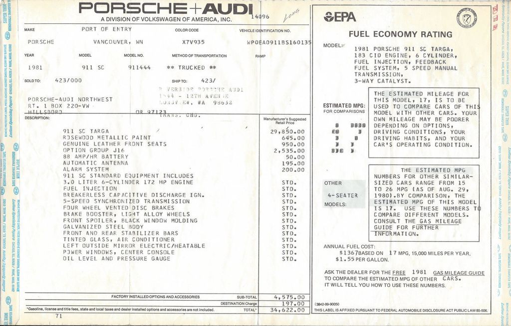 1981 Porsche 911SC Targa  - 22184265 - 35