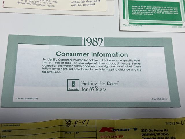 1982 Oldsmobile Delta 88 ONLY 8,927 ORIGINAL MILES - ONLY 2 OWNERS - 22982700 - 96