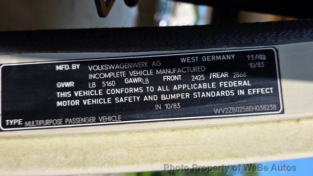1984 Volkswagen Vanagon Westfalia Campmobile For Sale  - 23058744 - 98