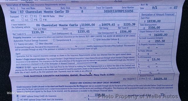 1987 Chevrolet Monte Carlo SS - 23026402 - 95