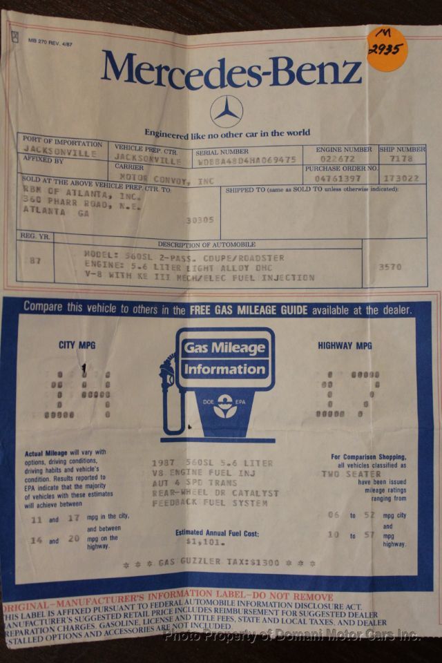 1987 Mercedes-Benz 560 Beautiful Example of a 107 and has Hardtop as well - 18945318 - 2