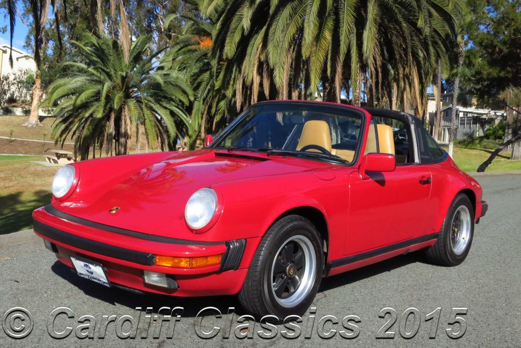 1987 Used Porsche 911 ~ Cherry Red Targa ~  H6 Boxer Engine - 5-speed ~  Leather ~ at Cardiff Classics Serving Encinitas, CA, IID 13806468