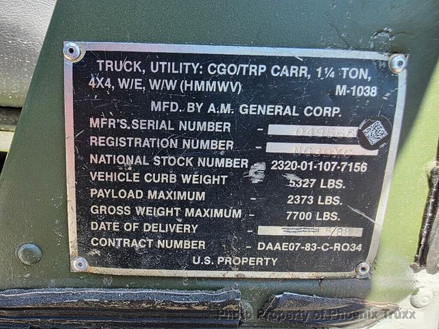 1988 AM GENERAL HUMMER MP  - 22990649 - 21